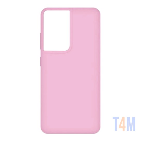 Capa de Silicone Macio para Samsung Galaxy S21 Ultra Rosa